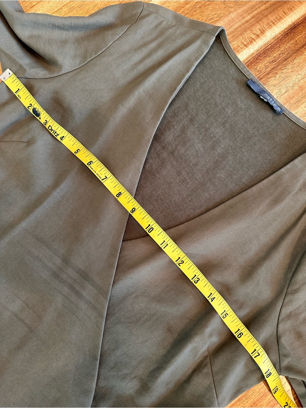 Matty M Olive Wrap Romper | Small | Long Sleeve Tie Waist Utility Chic | A-1836 - Picture 13 of 16